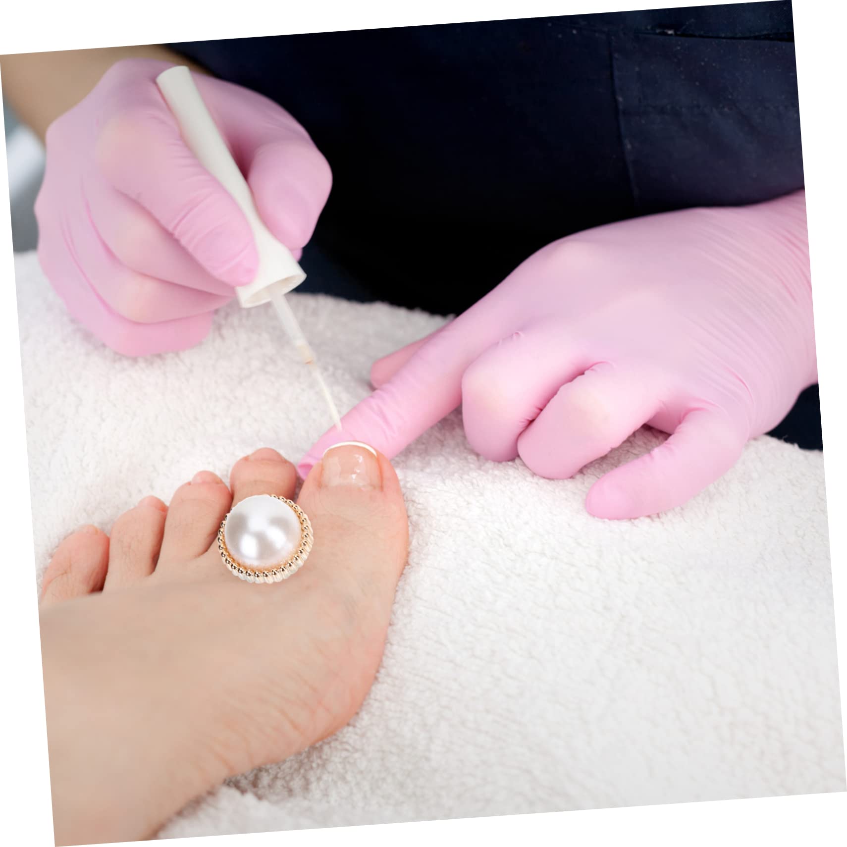 IWOWHERO 8Pcs Silicone Toe Separators for Pedicure Nail Art Flexible Toe Spreaders for DIY Nail Polish Application Stylish Toe Spacers for Comfortable Foot Care