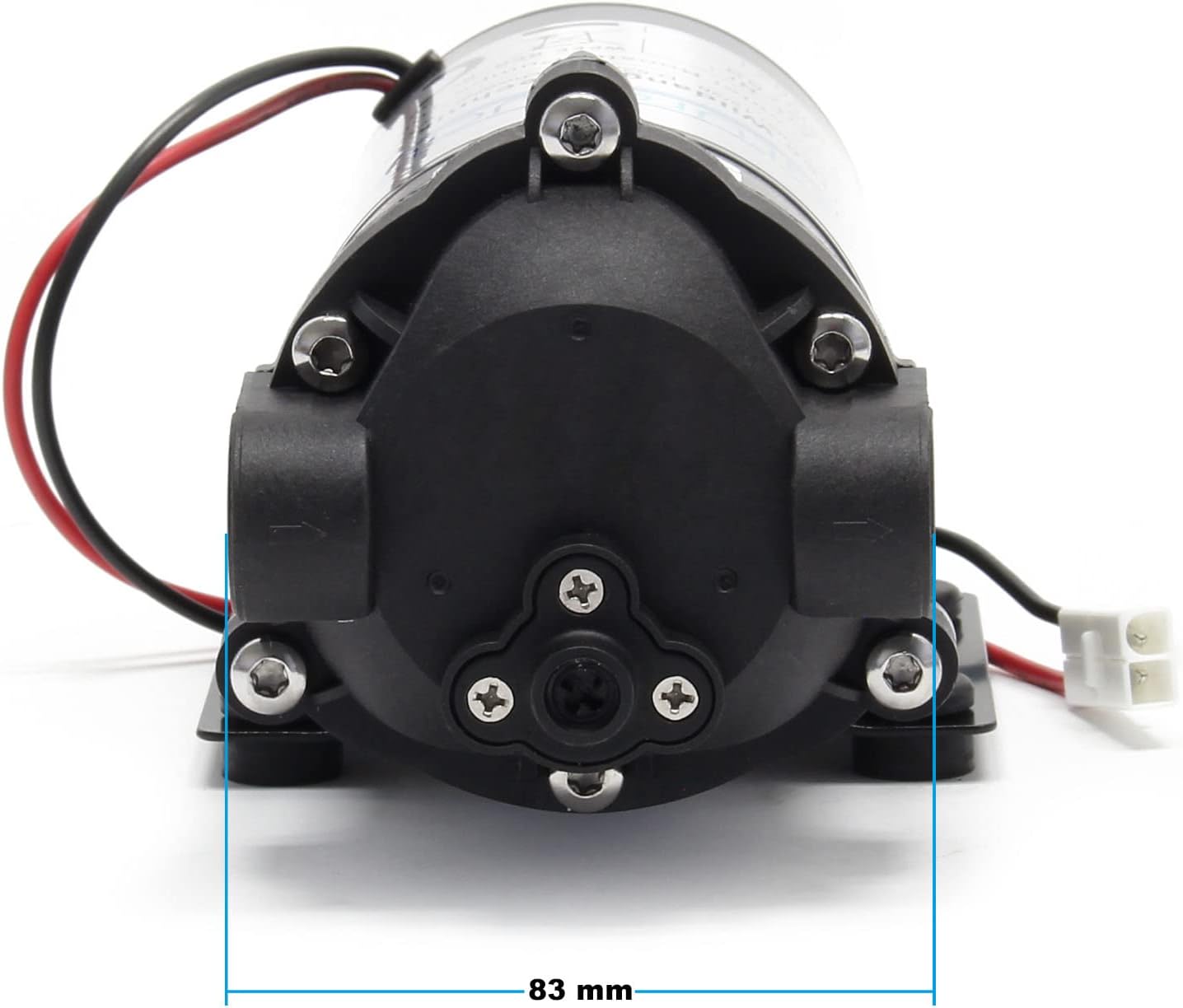 Front view of Naturewater Booster Pump with dimensions