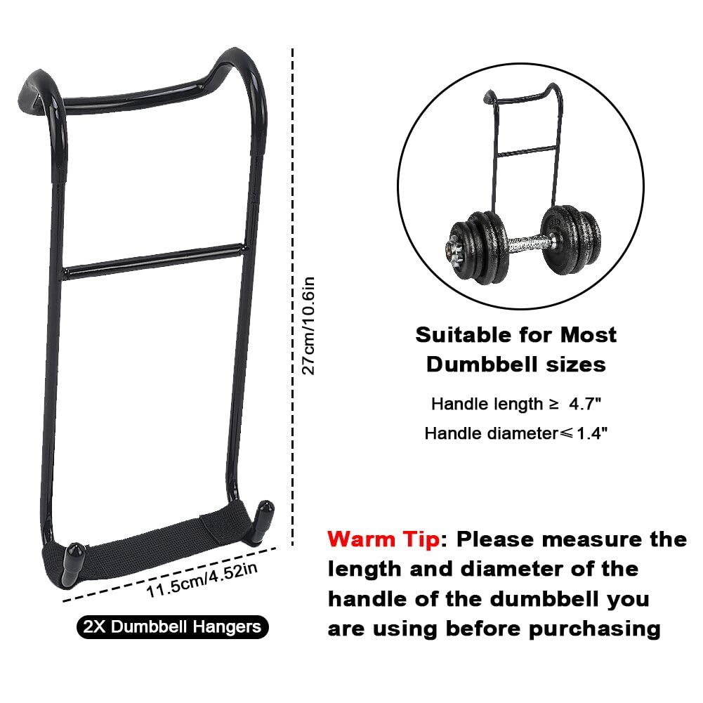 zxbaers 2 Pack 2025 New Dumbbell Spotter Hooks Hangers, Heavy Duty Dumbbell Holder Rack Attachment for Benching,250 lbs Load Capacity,Dumbbell Assistance Hooks for Barbell Chest & Shoulder Workouts
