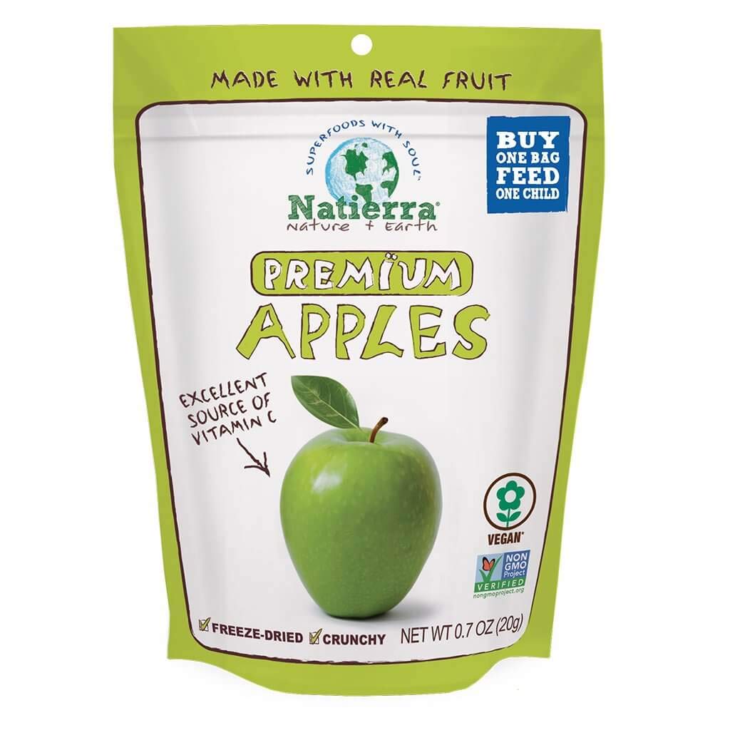 NATIERRA Premium Freeze-Dried Apples | Non-GMO & Vegan| 0.7 Ounce (Pack of 8)
