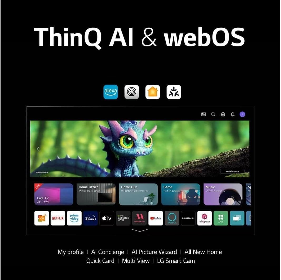 LG OLED 55', Smart TV 4K, OLED55B36LA, Serie B3 2023, Processore α7 Gen6, AI Super Upscaling, Dolby Vision, Dolby Atmos, 2 HDMI 2.1 @@48Gbps, VRR, ThinQ AI, Wi-Fi, webOS 23