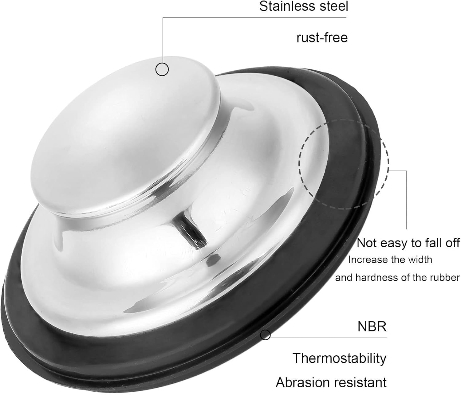 Sink Drain Strainer Stopper, Stainless Steel Garbage Disposal Plug, Sink Strainer and Stopper, Food Catcher for Standard 3-1/2 Inch Kitchen Sink Drain - Image 6