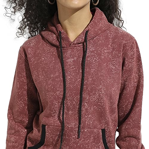 Image of Campus Sutra Women Cotton Regular Fit Hooded Sweatshirt