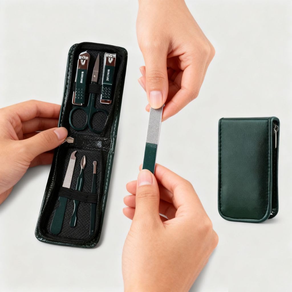 6-Piece Nail Care Kit Toenail Clippers Set with Zipper Case Manicure Pedicure Tools for Home Travel