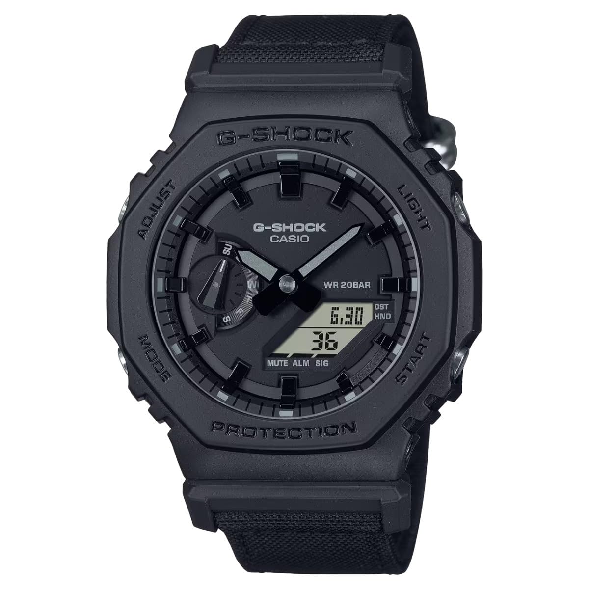 Casio Unisex's Analogue-Digital Quartz Watch with Fabric Strap GA-2100BCE-1AER, Black, One Size, Sporty