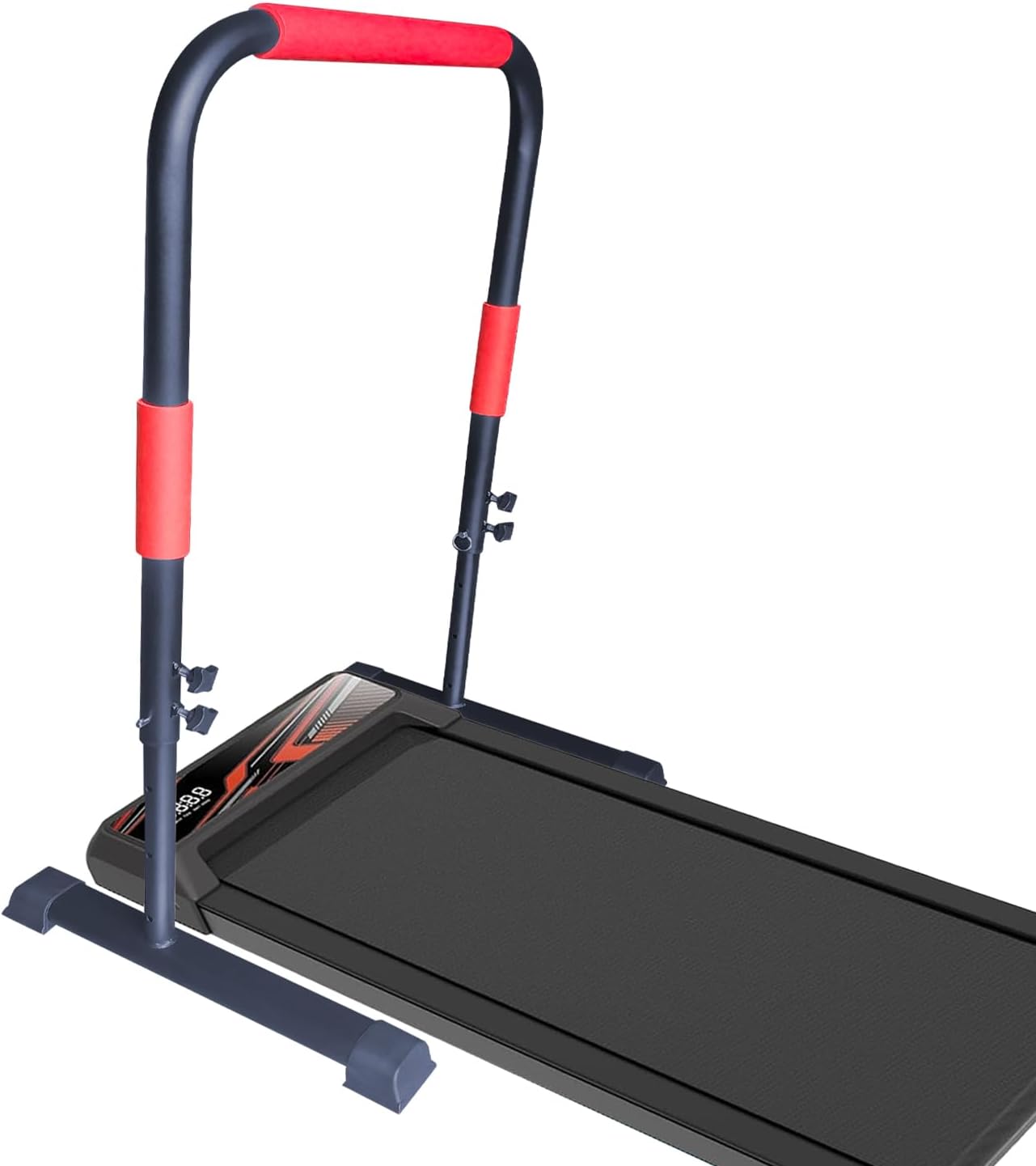 Adjustable Handle Bar for Walking Pad Only- Universal Fit 23" Wide, Max Height 43", Sturdy Support Attachment (Black Red)