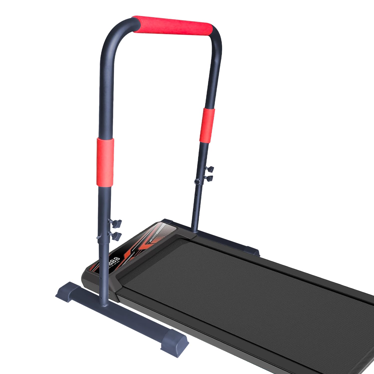 Adjustable Handle Bar for Walking Pad Only- Universal Fit 23" Wide, Max Height 43", Sturdy Support Attachment (Black Red)