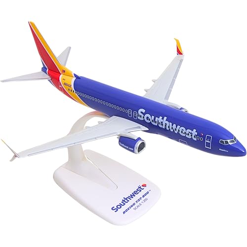 SkyMarks Flight Southwest 737-800 1/200 Scale Collectible Airplane Model – Die-Cast Style Injection-Molded Plastic with Display Stand, Officially Licensed Aircraft, Detailed Desktop Replica, Ages 14+
