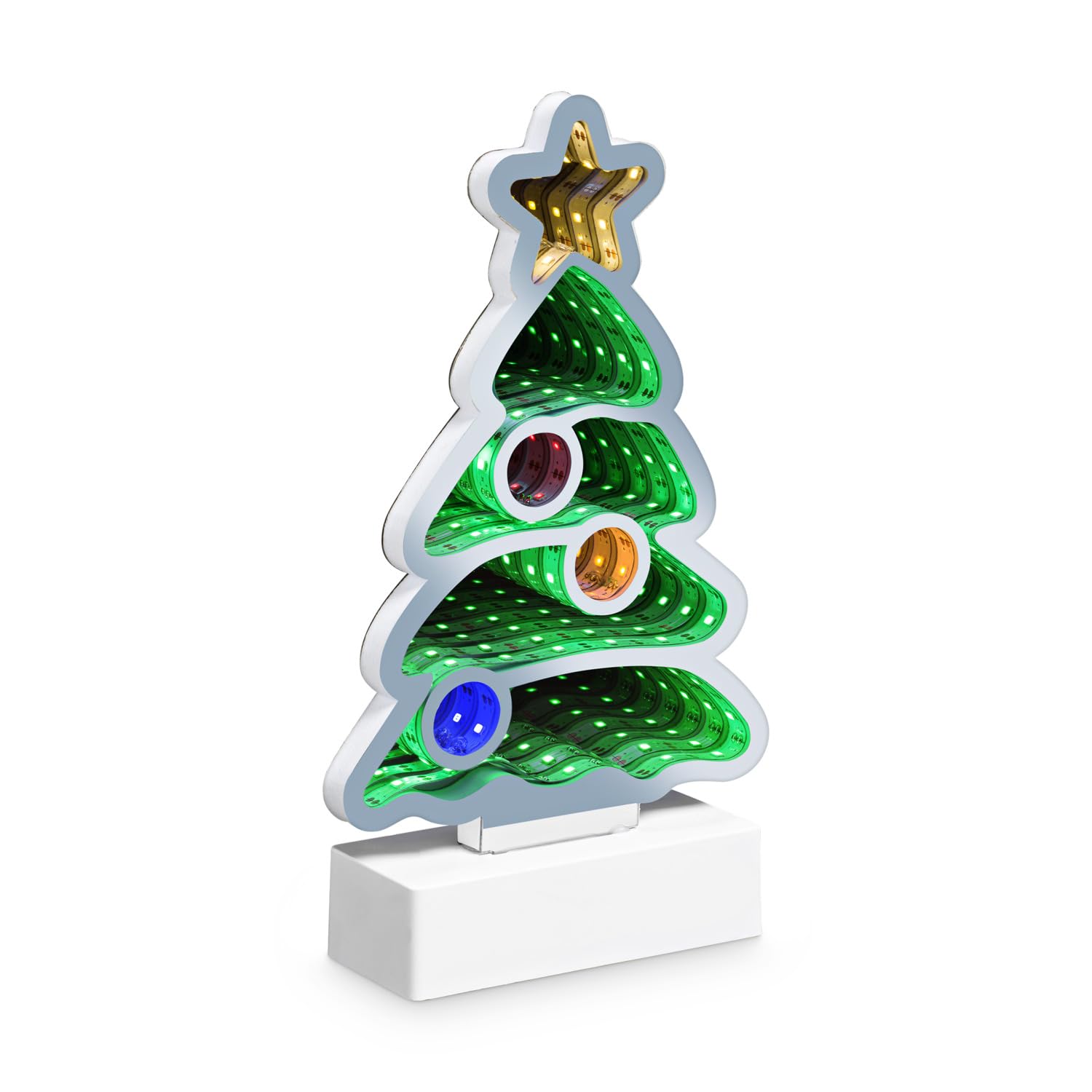 3 Alberi Di Natale 3D A Nido D'Ape Con Luci LED E Perle - Decorazioni Luminose Per Centrotavola E Camino - Verde E Marrone