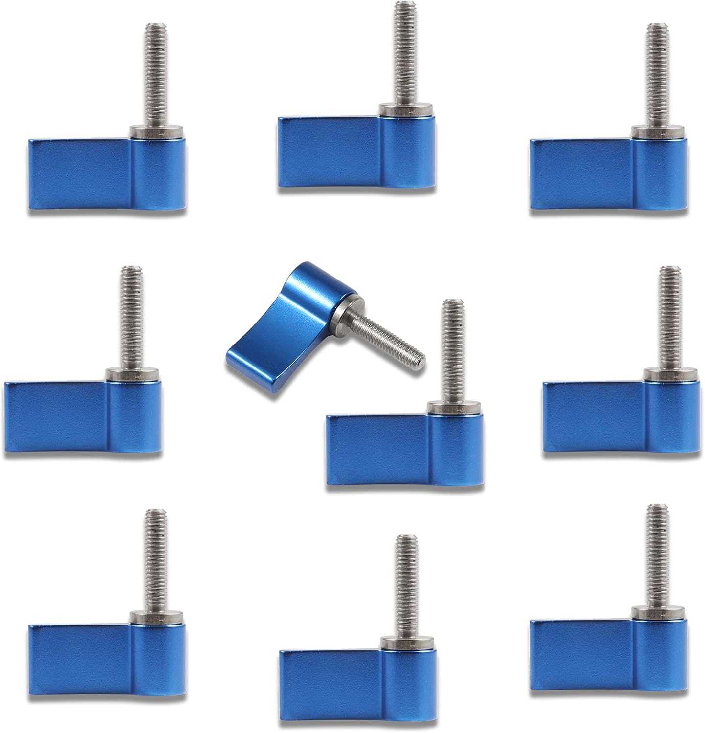 LEONTOOL 10 Pcs M4 17mm Male Threading Rotating Knob Adjustable Thumb Lever Screw with Single Wing For Camera Equipment(Blue)