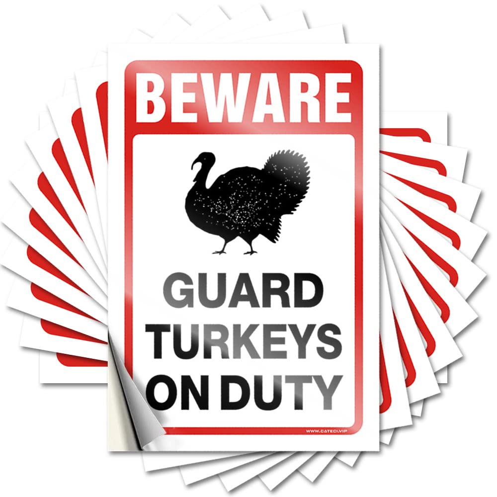 Glitter Tattoos, Bathroom Sets Accessories Beware! Guard Turkeys On Duty | Funny Quote Bike Decals(12X18CM)