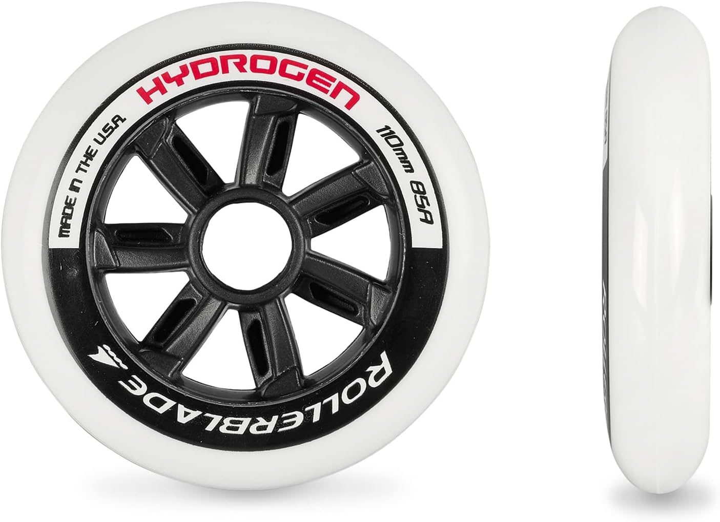 Rollerblade Hydrogen 110mm 85A Wheels, 8 Pack, Black