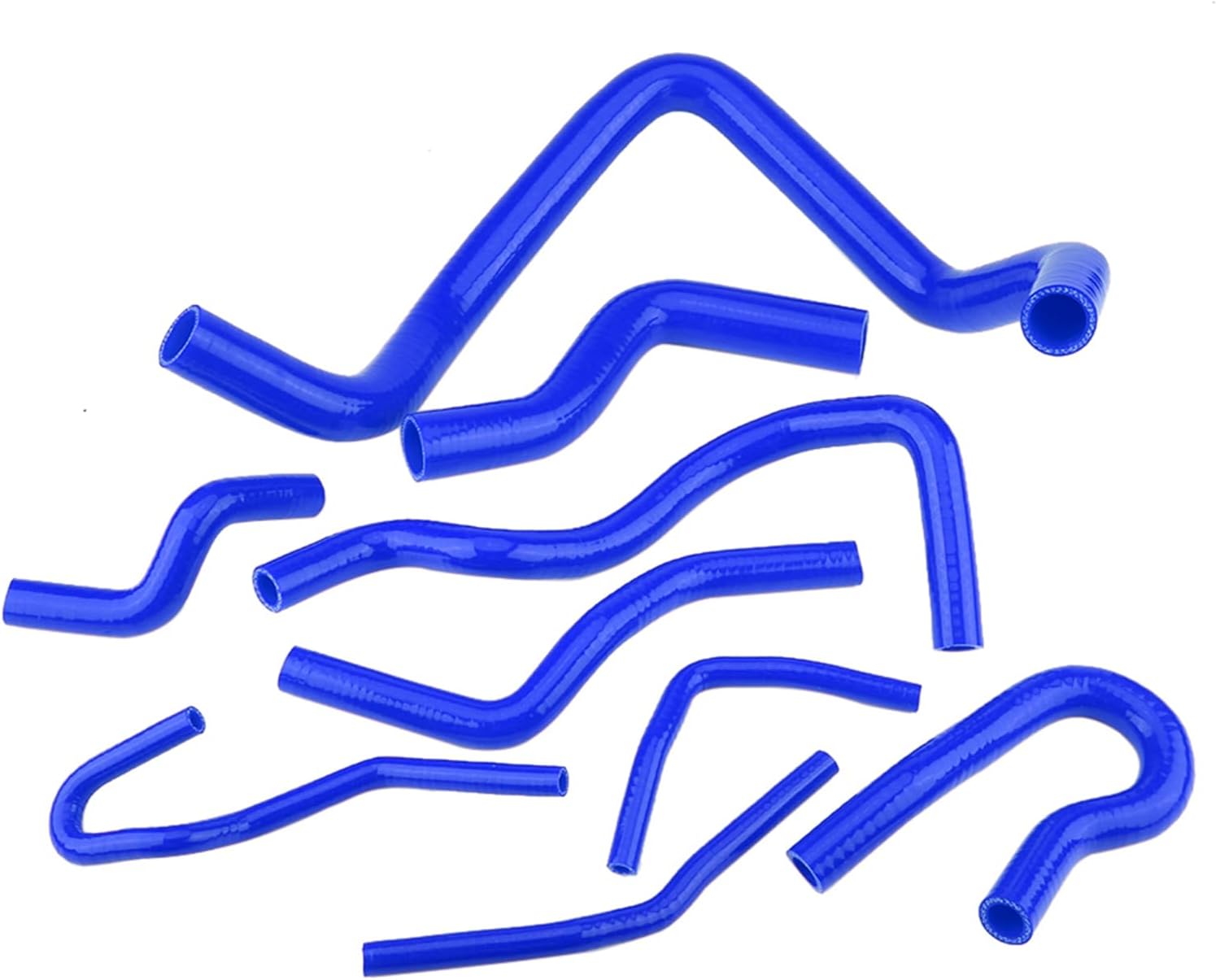 9pcs Silicone Auto Radiator Hose Kit, Universal Automotive Cooling Hose, Silicone Auto Radiator Hose Kit Cooling Hose for Civic D15 D16 SOHC EG/EK 1992‑2000(Blue)