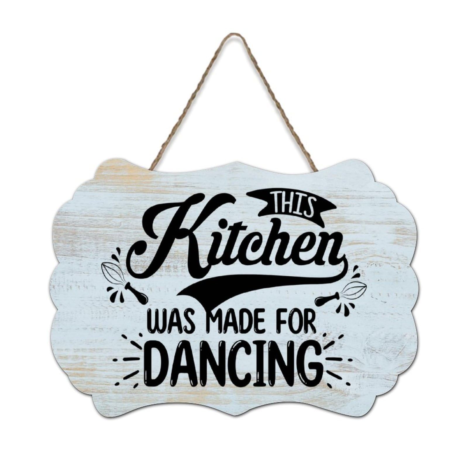 Lmmixee Style5-Style-3 This Kitchen Was Made For Dancing Wooden Pallet Bohemia Wood Signs With Quotes 6X10 Inch Rustic Wooden Wall Art Farmhouse Decor Kitchen Retro Hanging Sign Housewarming Gift