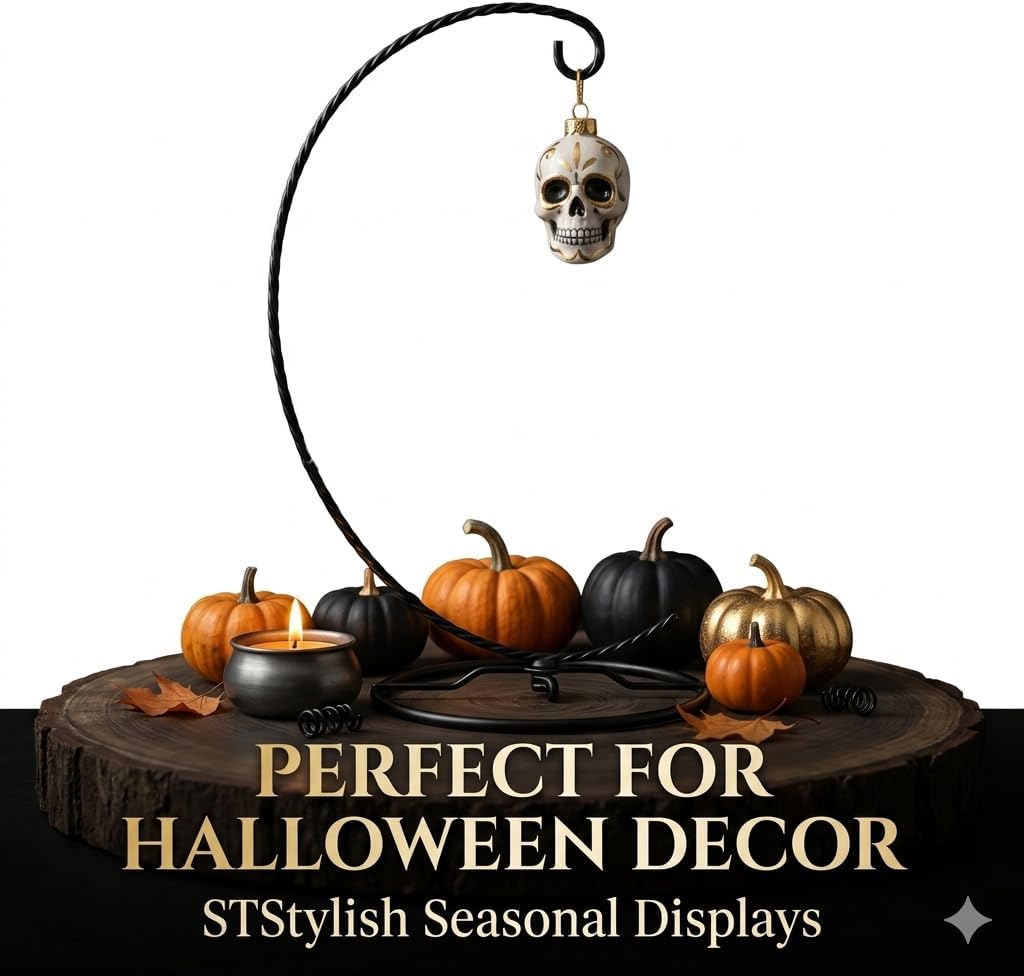 HOHIYA 4 Pack 9.5" Black Ornament Display Stand for Air Plants & Globes