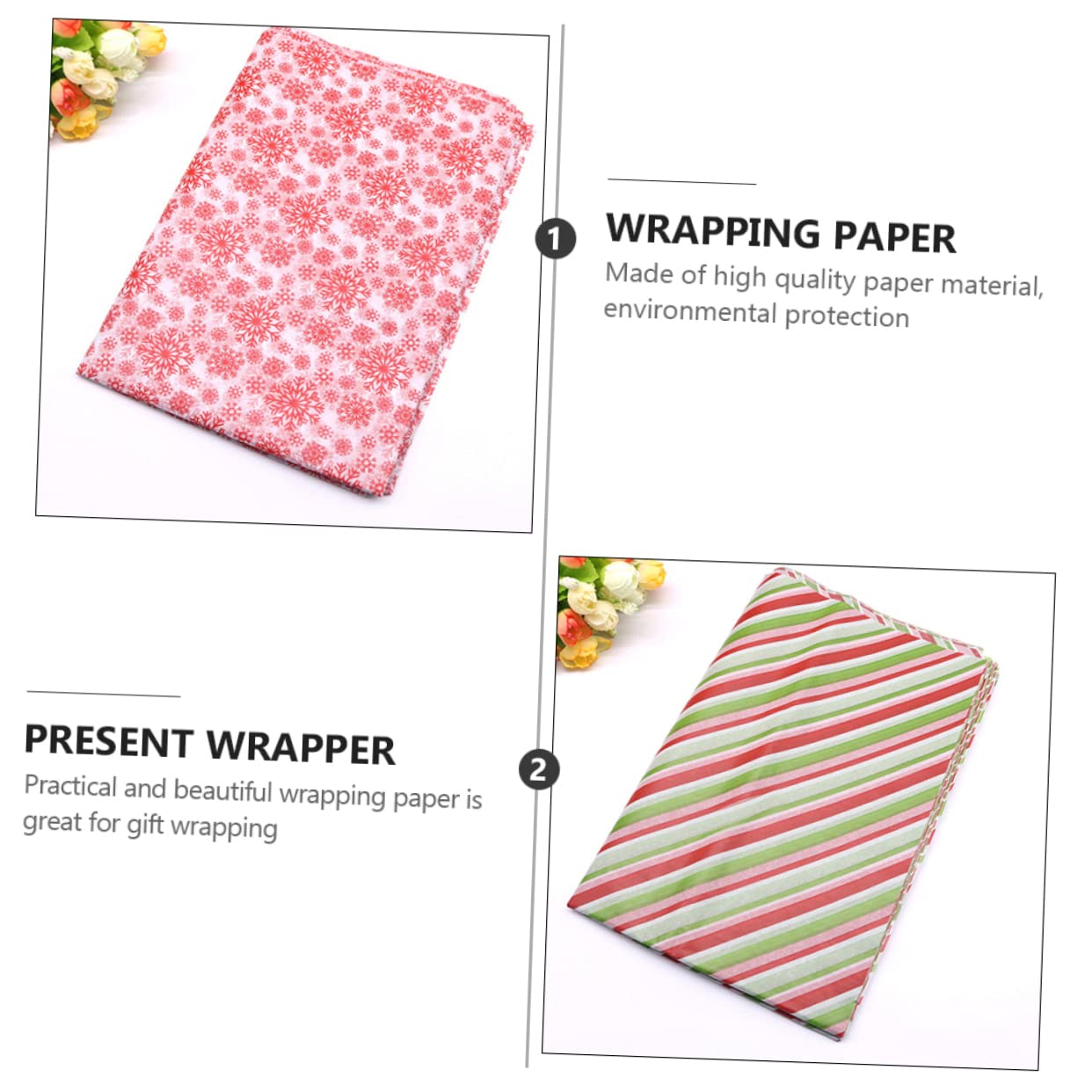 FRCOLOR 150 pièces de papier pour poire de Noël, cadeau de fleurs, papier d'emballage, papier d'emballage cadeau pour Noël, papier Sydney x66