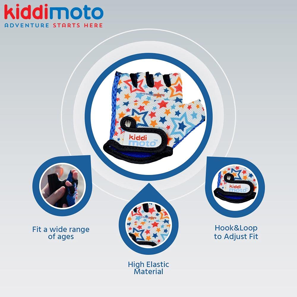 KIDDIMOTO Guantes de Ciclismo sin Dedos para Infantil (niñas y niños) - Bicicleta, MTB, BMX, Carretera, Montaña