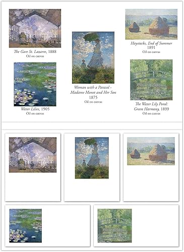 Miniatura 2 de Pigment & Hue Sticky Note Tabs - Juego de 5 piezas, 50 hojas por bloc, 5 almohadillas con diferentes diseños, 250 hojas (Claude Monet)