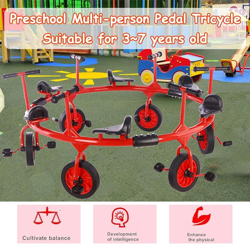 Amazon.co.jp: MOFGOE キッズ6人乗り三輪車、対象年齢3～8歳、360度