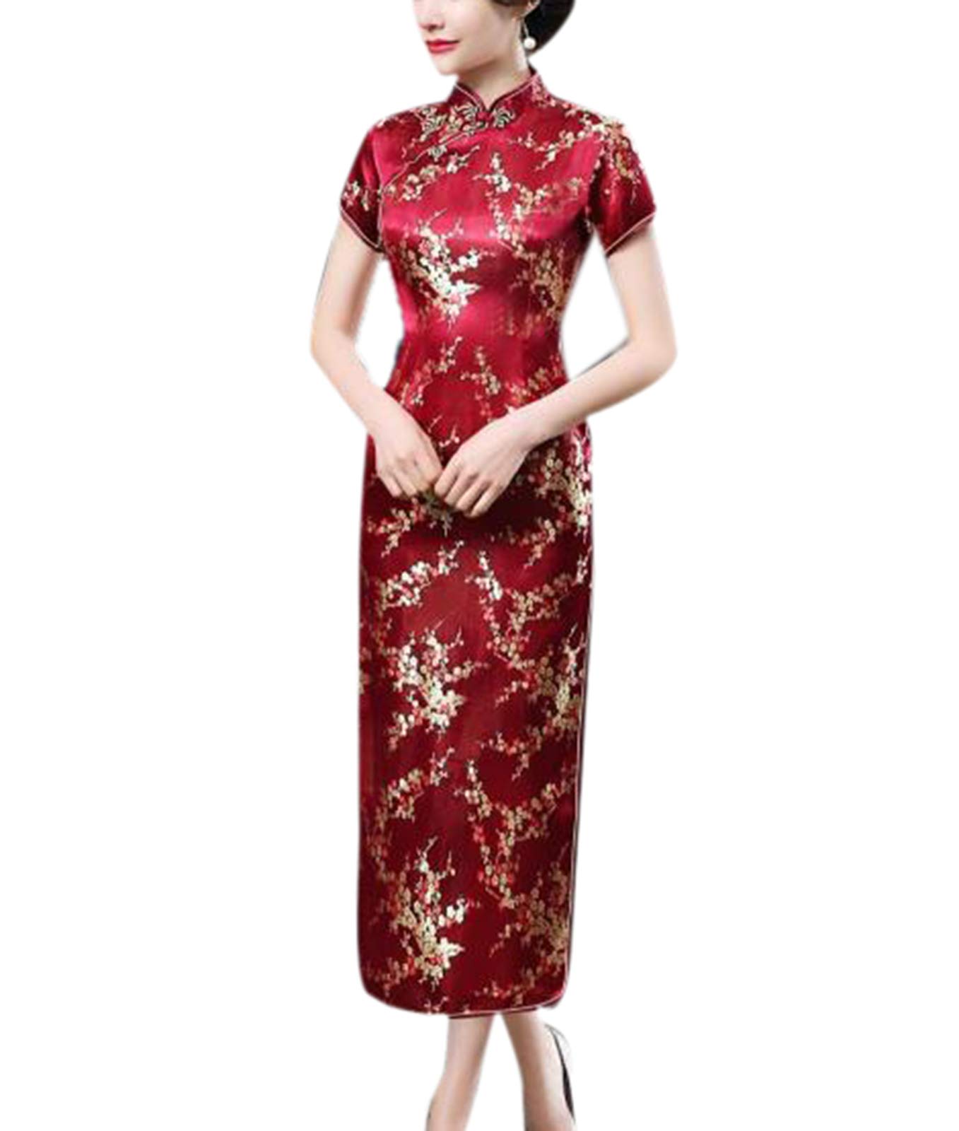 keepmore Chinese Style Qipao for Women, Long Dress Plus Size Cheongsam Evening Dress Qipao for Wedding