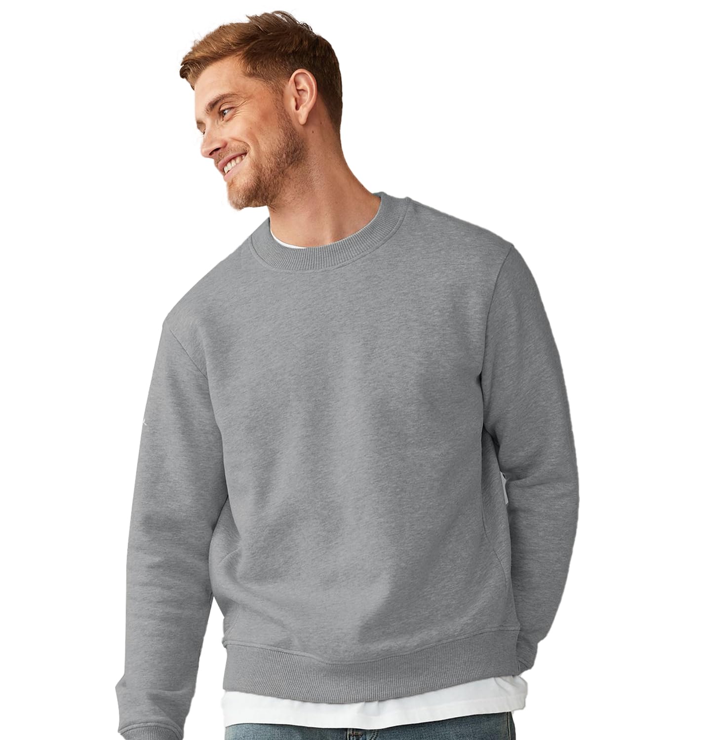 SleepynutsMen's Full Sleeve Round Neck Fleece Sweatshirt