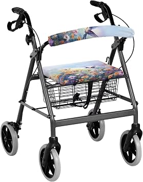 LedBack Rollator Walker Seat and Backrest Rollbar Covers Universal Soft Rollator Accessories Hummingbird Walker Accessories for Walkers for Seniors Rollator Seat and Back Rest Covers
