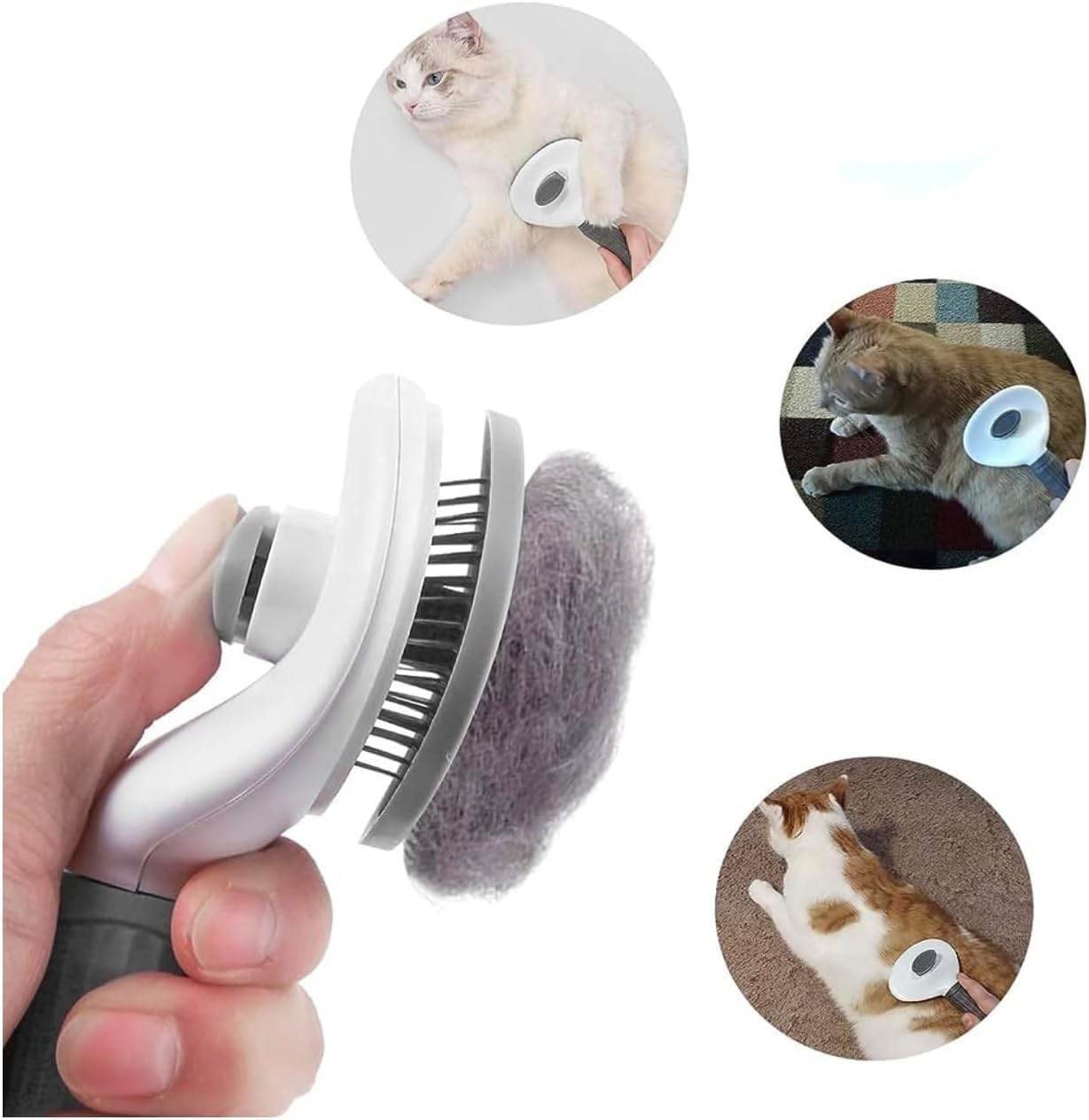 Blutails Spazzola Slicker per cani e gatti, spazzola autopulente per la toelettatura degli animali domestici, adatta per cani e gatti e qualsiasi pelo di neonati