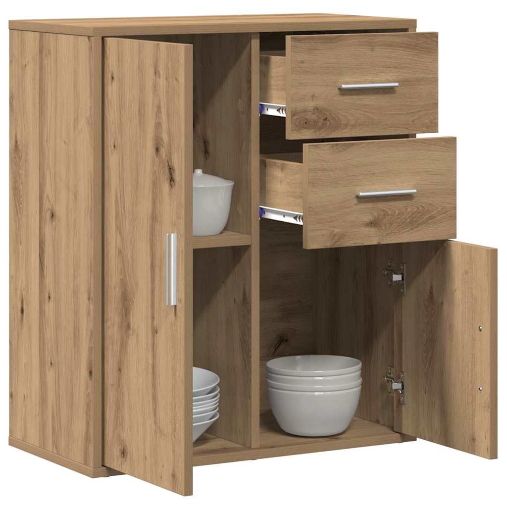 Credenza Rovere Artigianale 60 x 31 x 70 cm Legno Multistrato Marrone,871416