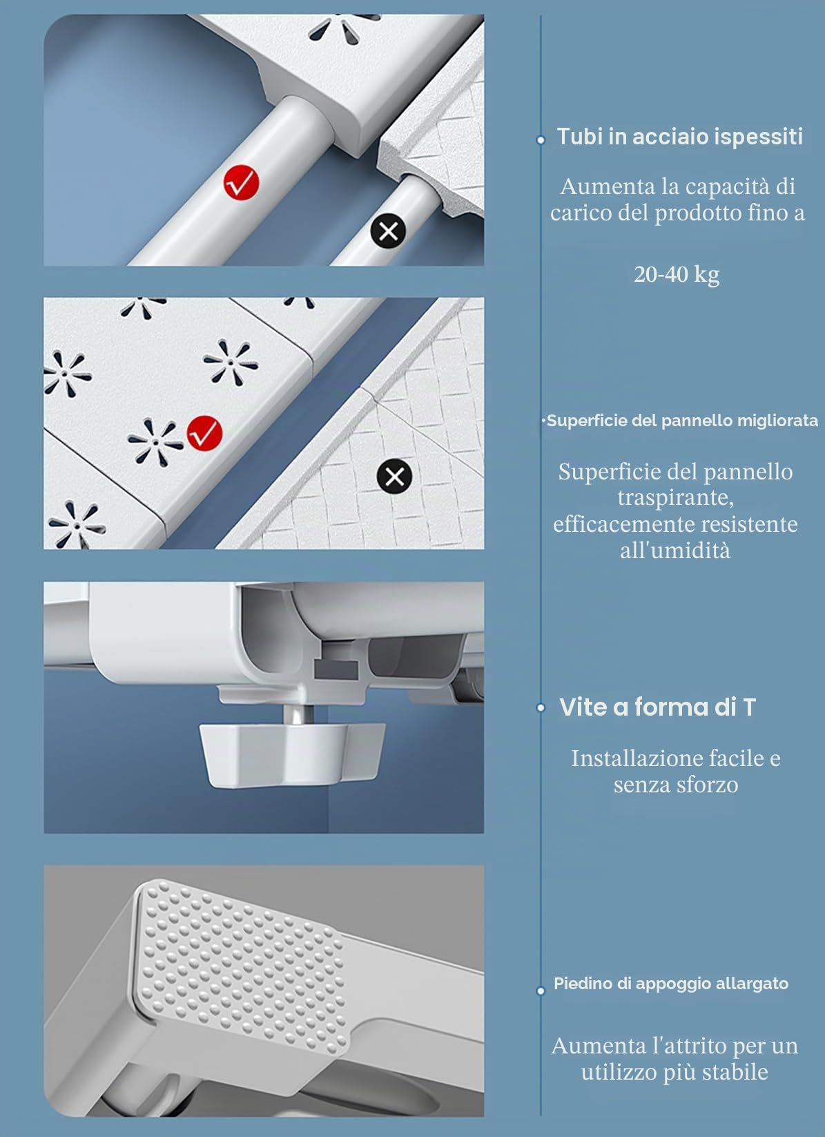 ETOPARS Mensola Regolabile per Armadio Estensibile Divisori per Scaffali Acciaio Inossidabile Telescopico Separatori Cucina Organizer Salvaspazio (Stilo2, Larghezza 24cm, Lunghezza 71-92cm)
