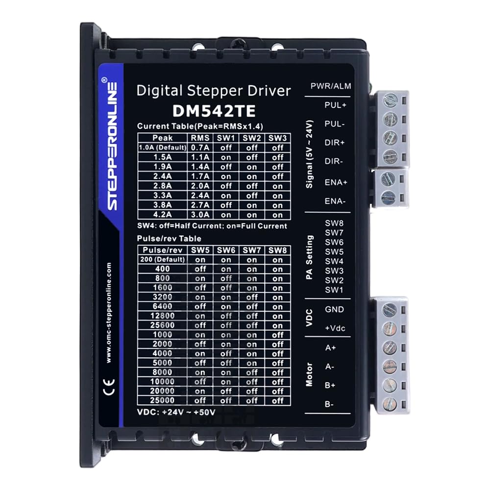 STEPPERONLINE Kit CNC passo-passo 1 asse 2,4 nm Nema 23 4A e driver 1.0-4.2A 24-50VDC DM542TE
