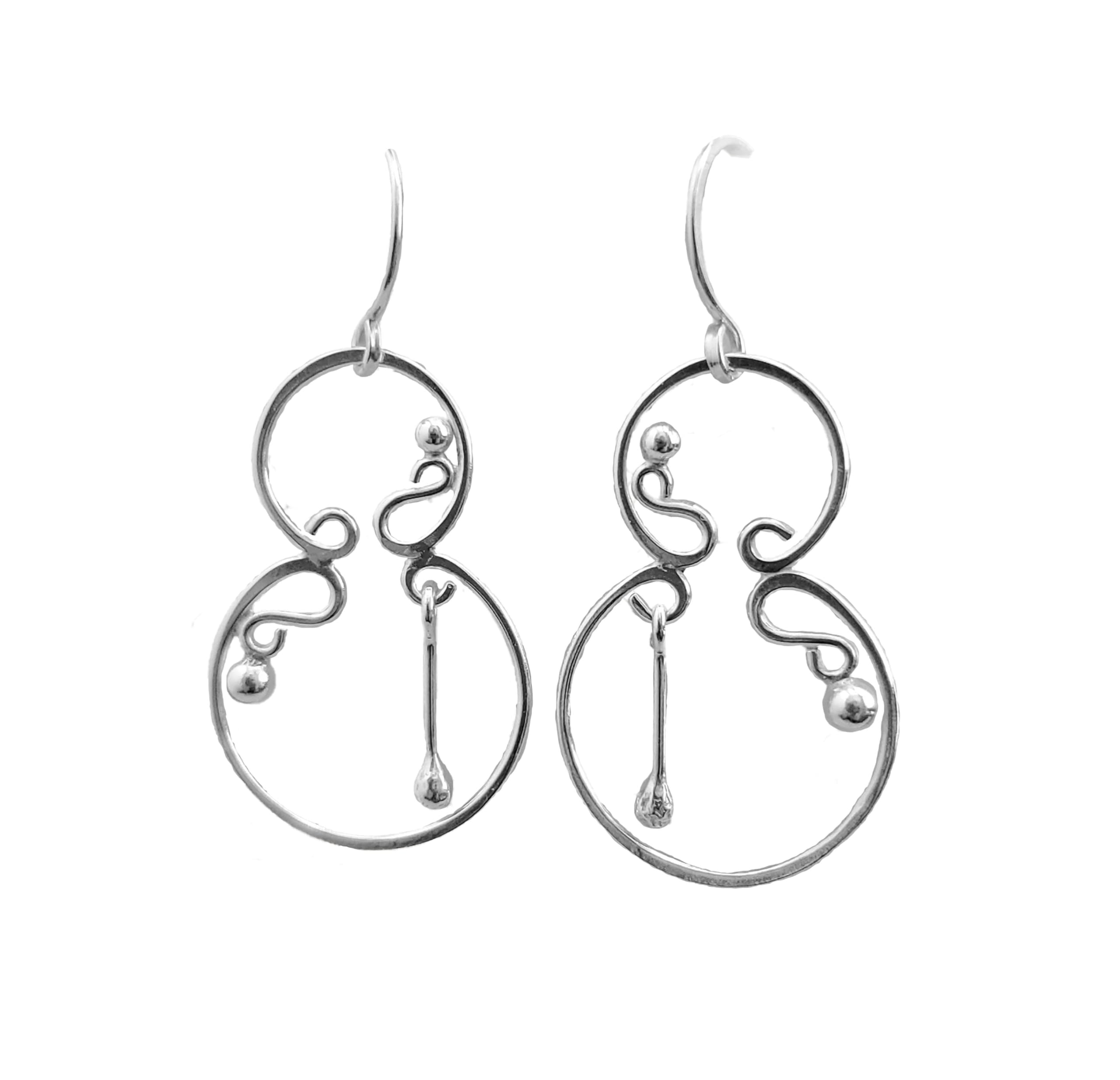 Law of Physics Earrings - 925 Sterling Silver Hoop Dangle Earrings, Gifts for Her, Jewelry Gift, Birthday Gift, Kinetic Jewelry