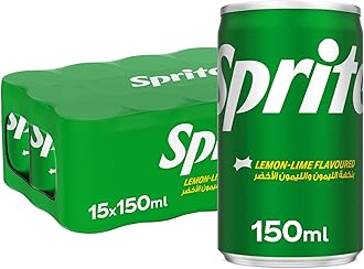 SPRITE Regular, Lemon Lime Flavored, Carbonated Soft Drink, Can 150mL, Pack of 15