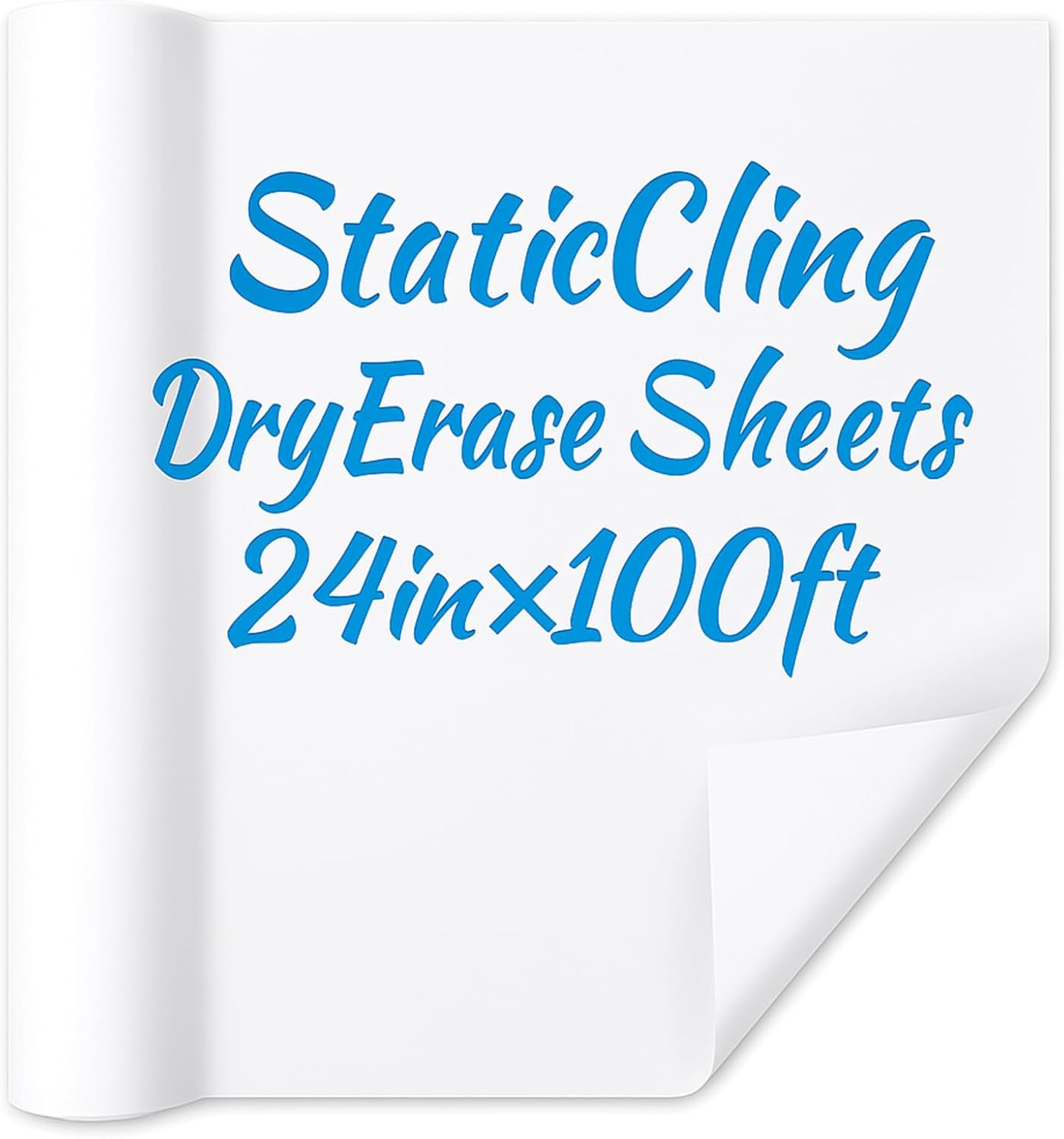 Lincia 24" x 100ft Static Cling Dry Erase Wallpaper, Removable Reusable Whiteboard Paper for Wall, No Adhesive No Residue, Stain-Proof Portable White Board Dry Erase Roll for Office, Home, Classroom 24in X 100ft