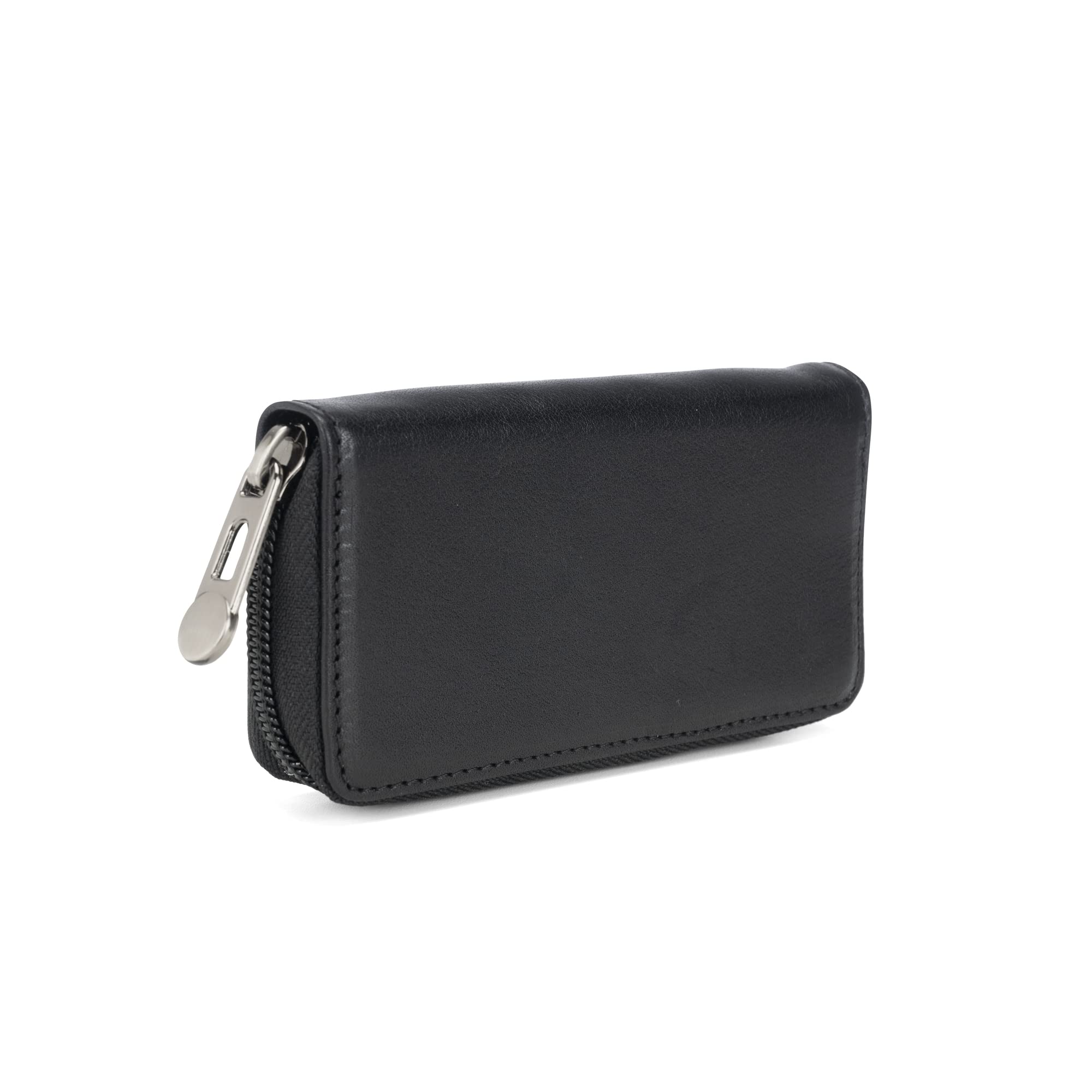 Portachiavi Pelle 6 Ganci Tascabile in Vera Pelle - Custodia Borsellino per Chiavi - Chiusura con Cerniera - Uomo e Donna Made in Italy