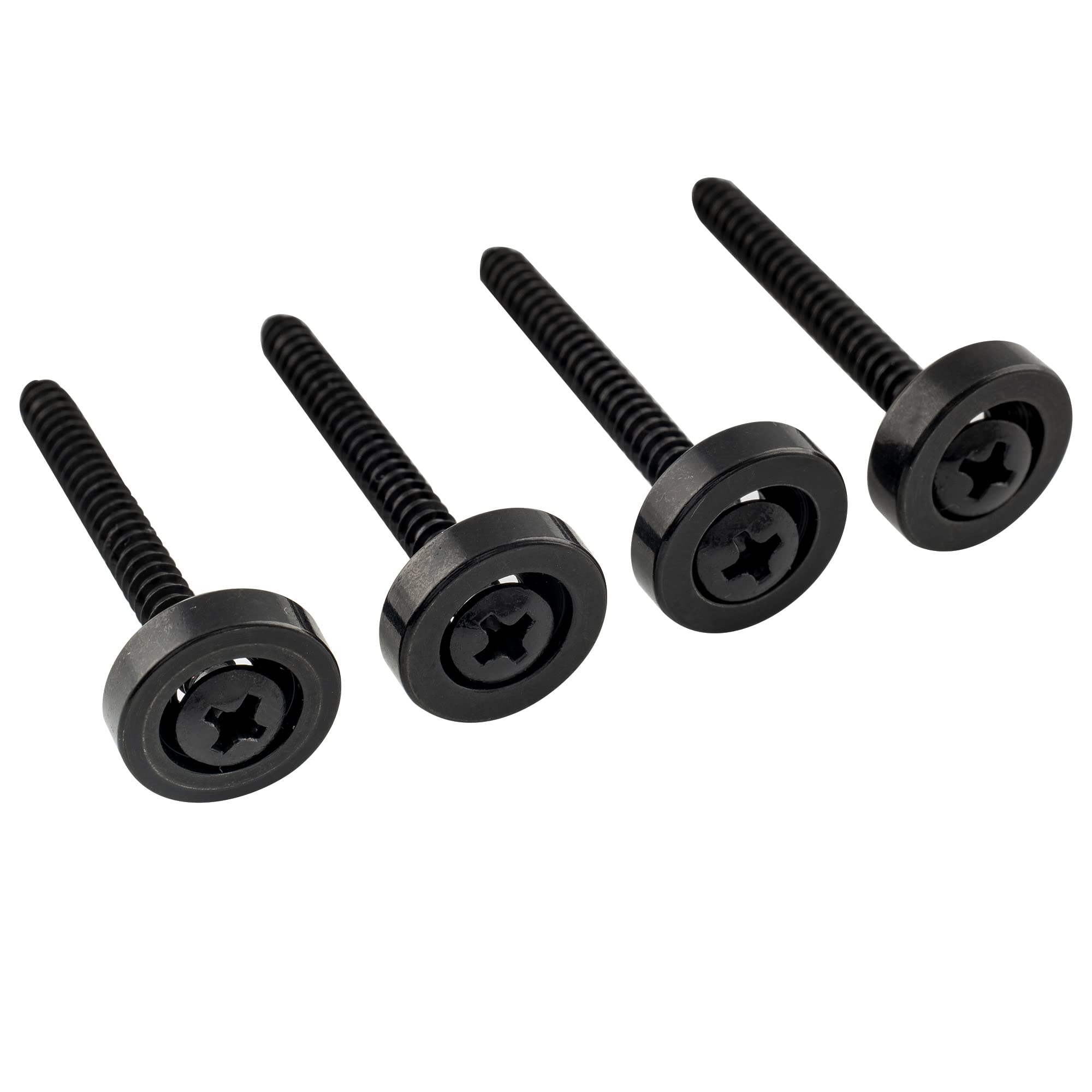 Musiclily Pro 15mm Steel Guitar Neck Mounting Ferrules Neck Joint Bushings and Bolts for Electric Guitar Bass Black (Set of 4)