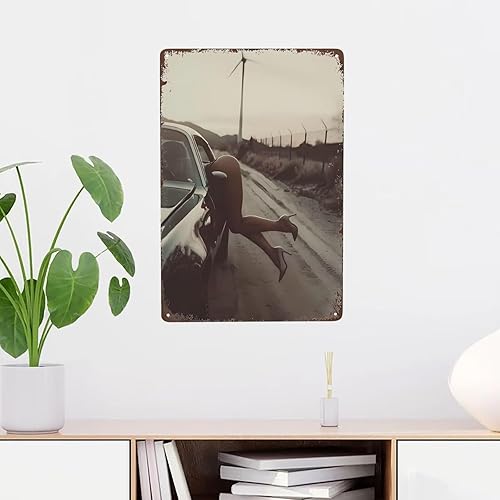 Miniatura 6 de Letreros de metal retro sexy con texto en inglés "Hot Woman", póster sexy para el auto, con texto en inglés "Pin Up Girl", carteles de estaño,