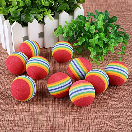 Sky Model 10 Pcs Colorful Pet Dog Cat Kitten Soft Foam Rainbow Play Balls Activity Toys #TOP5