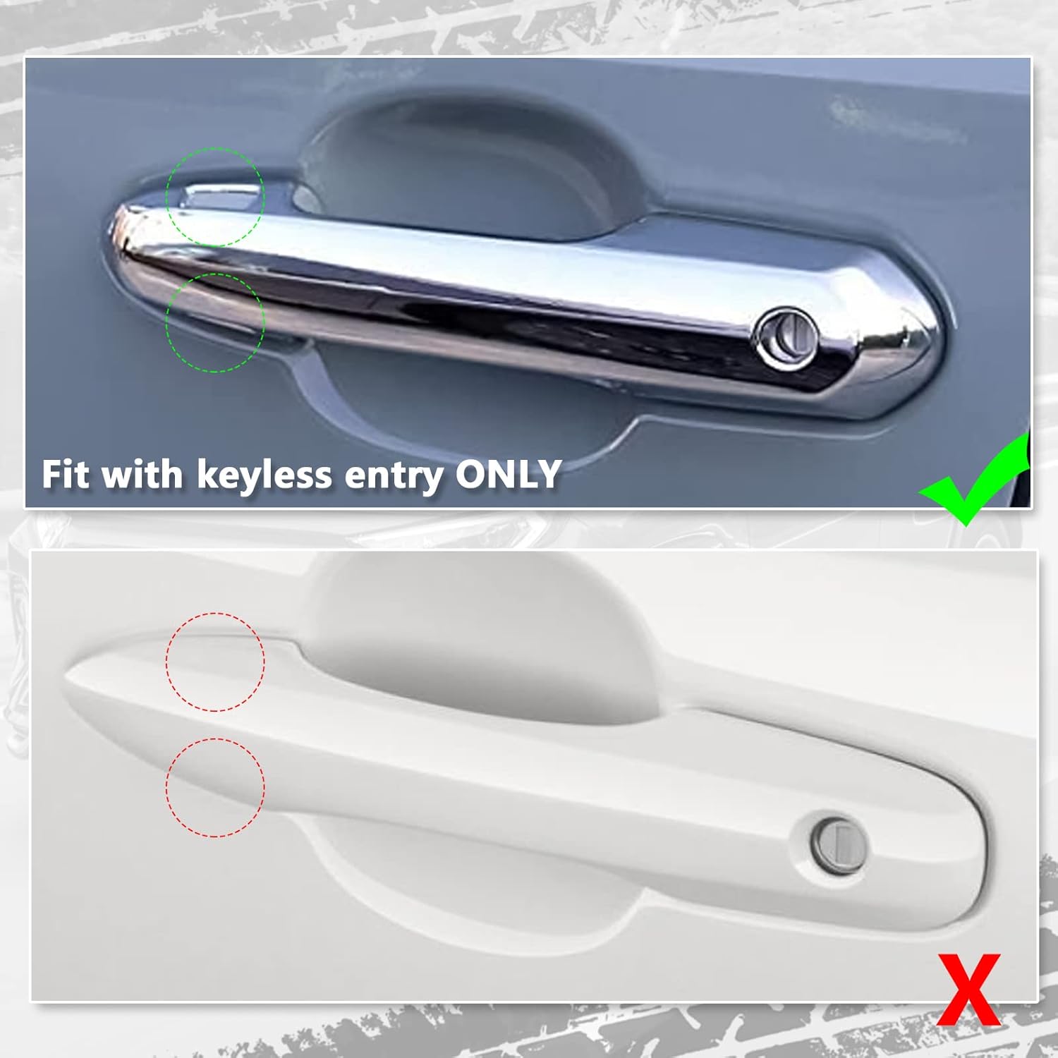 x xotic tech Exterior Door Handle w/Handle Bowl Cover Trim, Glossy Black, Compatible with Toyota Rav4 2019 2020 2021 2022 2023 2024 2025 (with Smart Keyhole)