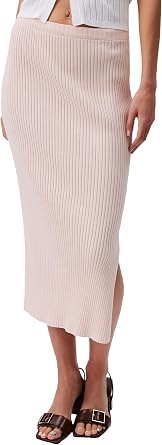 Calvin Klein Womens Cotton Rib Midi Skirt