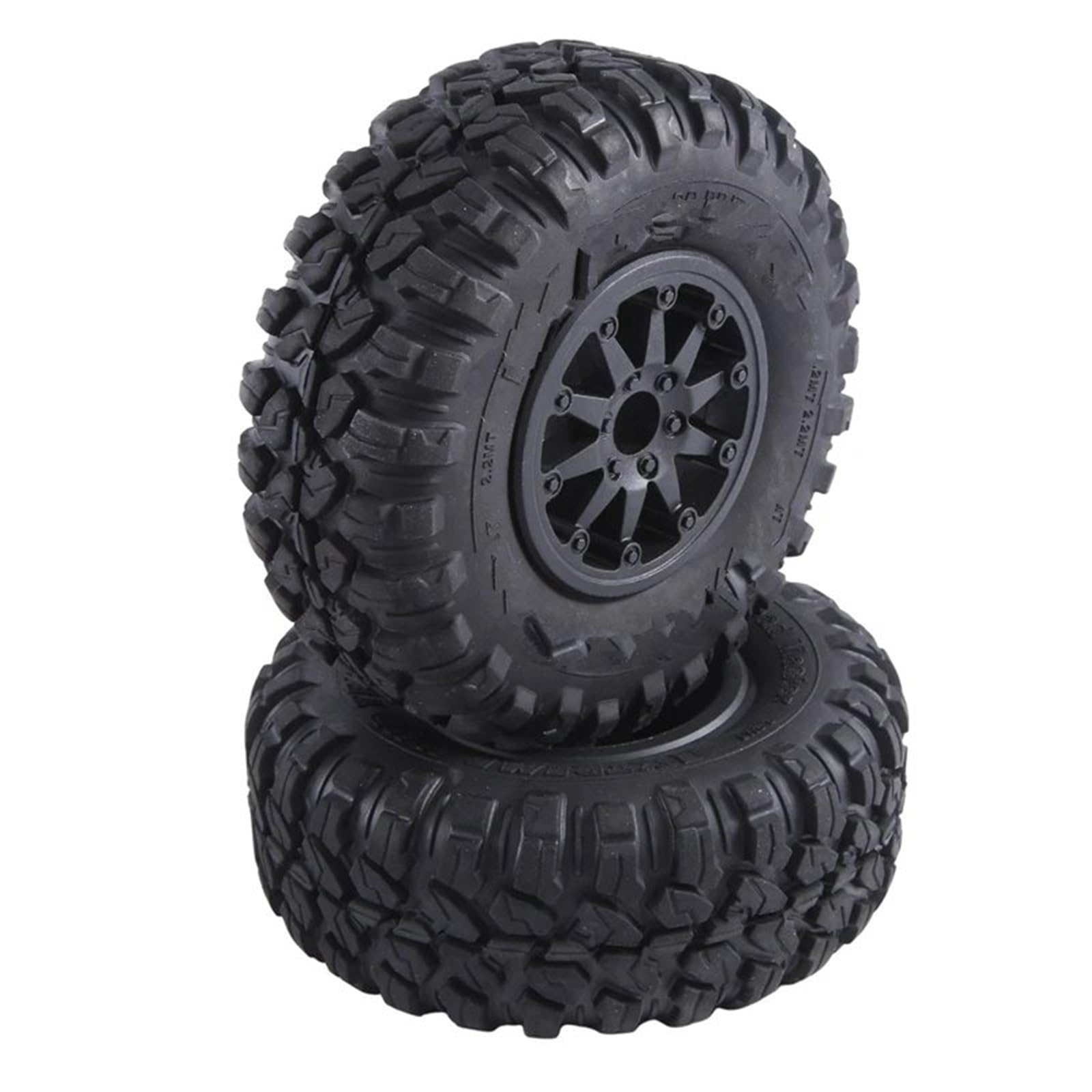 RC Pneus Jante Compatible avec Axial SCX10 RR10 1:10 RC Rock Crawler 4 Pièces 118X44mm 2.2 Pouces Pneus en Caoutchouc Et Jante De Roue À Billes en Plastique