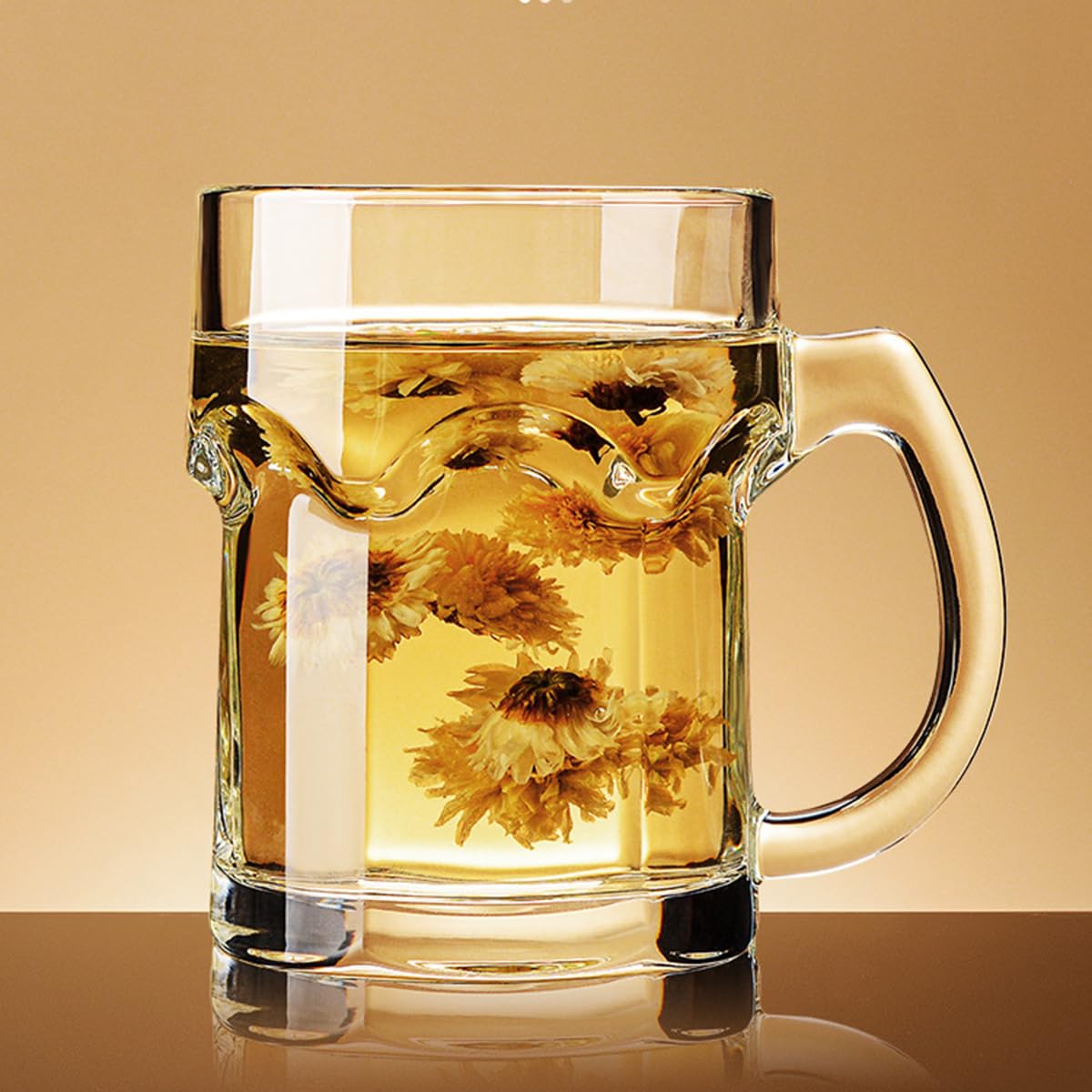 Set di 2 bicchieri da birra con manico, bicchieri da birra in vetro con poggiapolsi