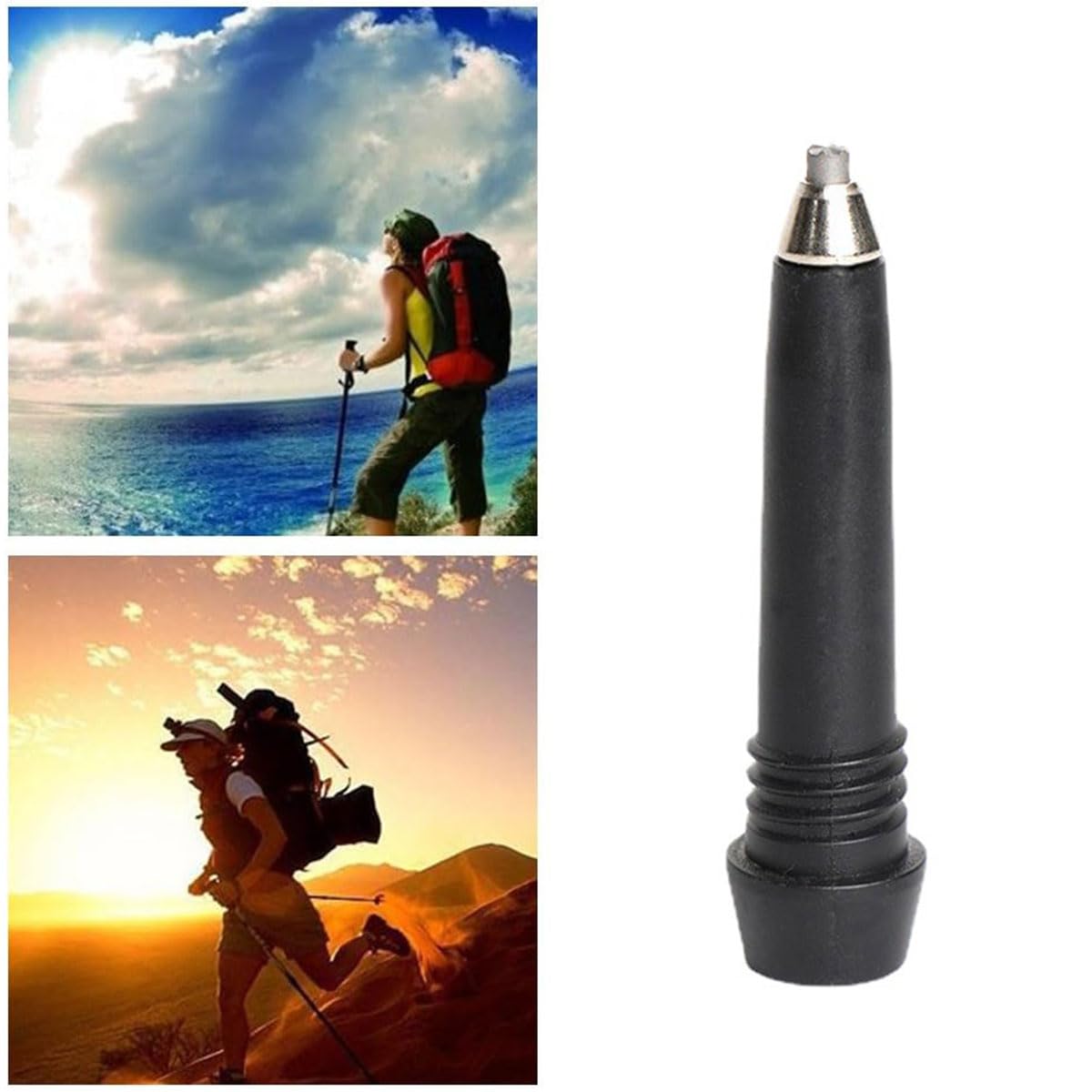 Punta per Canna da Trekking Portatile,Walking Asta di Ricambio Punta,Punta per Canna da Trekking,Punte per Bastoncini da Trekking,per Bastone da Trekking Accessorio Bastoncino da Escursionismo,4 Pezzi