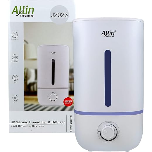 Allin Exporters J2023 Ultrasonic Humidifier Cool Mist Air Purifier for Dryness, Cold & Cough Large Capacity for Room, Baby, Plants, Bedroom (1 Year Warranty) (4.3L)