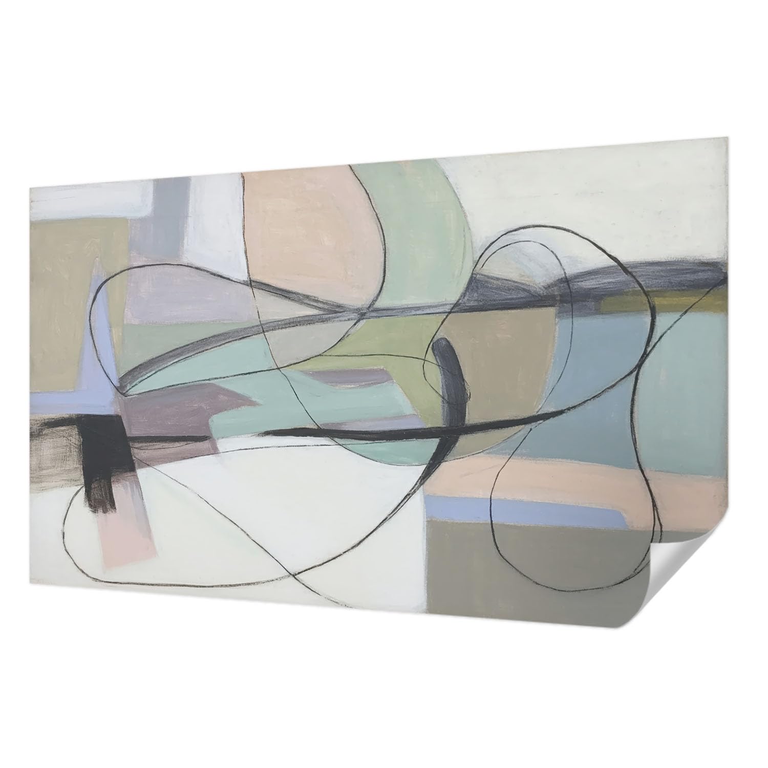 Papier peint autocollant panoramique pour chambre et salon Tulup déco pastel