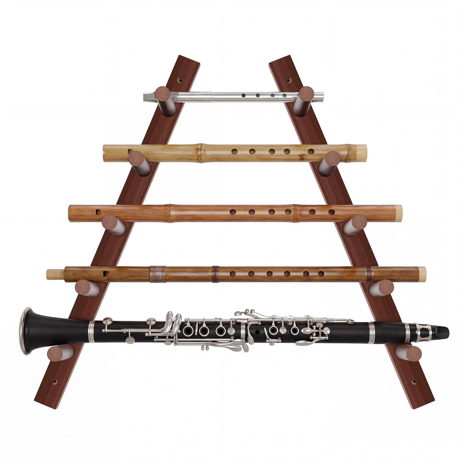Sintuff Support mural pour flûte en bois pour 5 flûtes et piccolos, cadeau unique pour musiciens et collectionneurs