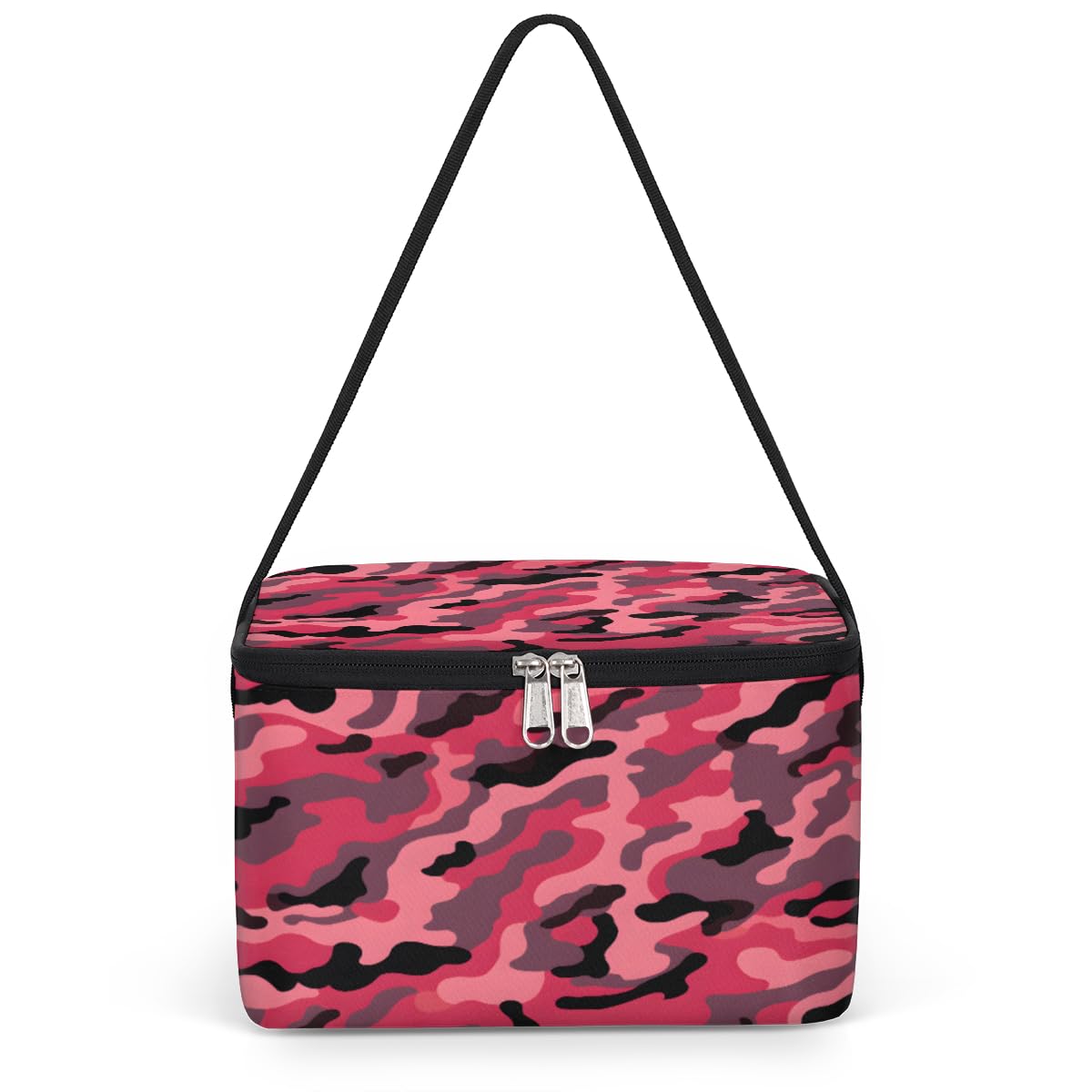 GzLeyigou Lunch Bags for Women Men 9 Cans,Abstract Camouflage Hot & Cold Food Delivery Bag Insulated Grocery Bag Insulated Lunch Box Pinks Camo Cooler Bag for Office Work Picnic Beach