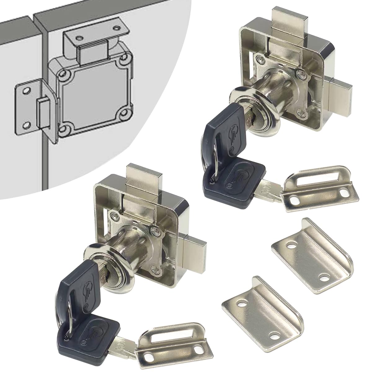 Double Door Cabinet Lock - Keyed Alike Security -7