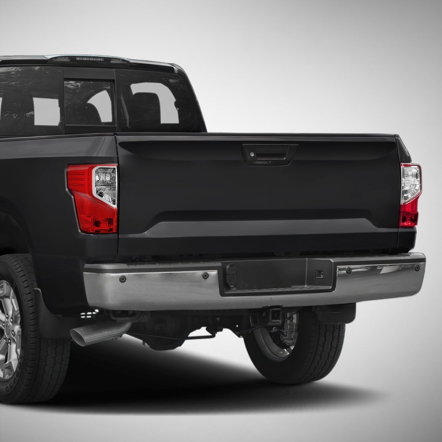 Auto Dynasty Tail Light Assembly Compatible with 2016-2024 Nissan Titan & XD, Driver Left Side Factory Style Halogen Tail lamp with Turn Signal & Brake Light, Chrome Housing, Red/Clear Lens