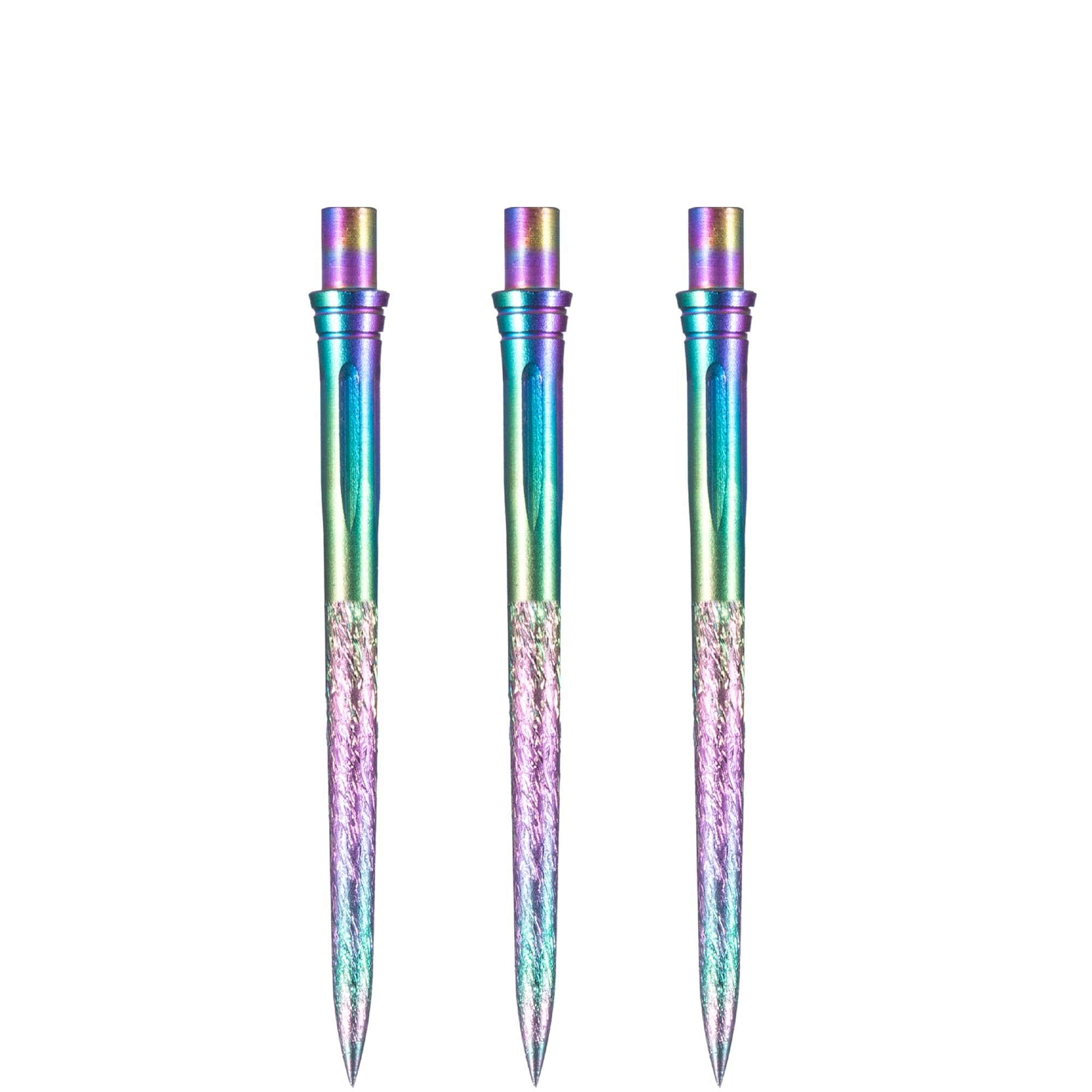 Caliburn Evo Dart Points | Roughed Smooth Grip | No Lip Design | Precision Steel Tip Dart Points | Multiple Colours (Rainbow, 32mm)