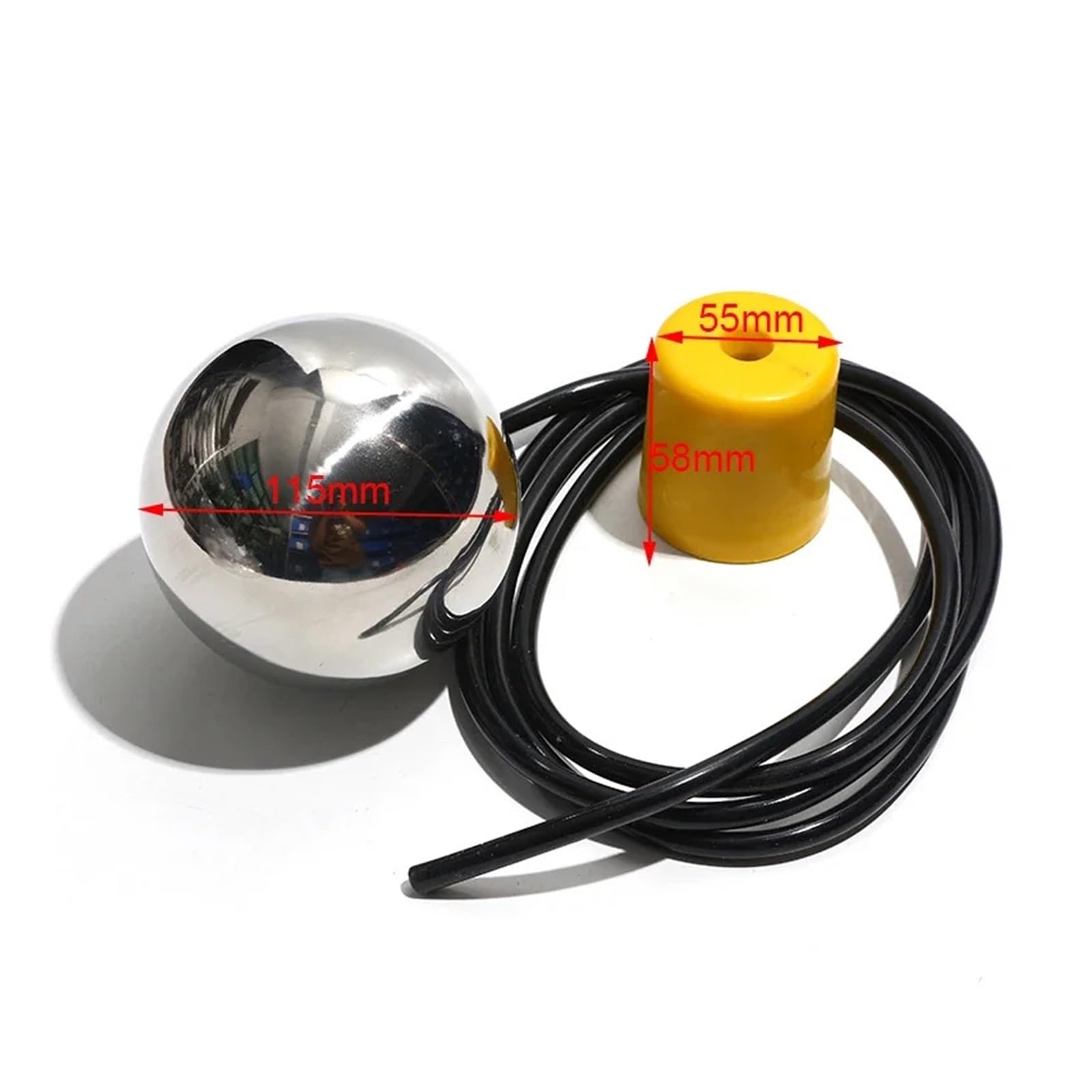 Controlador de Nivel Agua con Interruptor Flotador Cable Mercurio Acero Inoxidable anticorrosión Alta Temperatura(50-180C 5M SUS316)